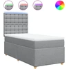 Image de vidaXL Lit boxspring avec matelas gris clair 80x200 cm Tissu