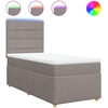 Image de vidaXL Lit boxspring avec matelas Taupe 90x190 cm Tissu