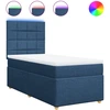 Image de vidaXL Lit boxspring avec matelas bleu 90x190 cm Tissu