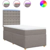 Image de vidaXL Lit boxspring avec matelas Taupe 90x190 cm Tissu