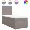 Image de vidaXL Lit boxspring avec matelas Taupe 90x200 cm Tissu