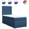 Image de vidaXL Lit boxspring avec matelas bleu 90x200 cm Tissu