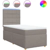 Image de vidaXL Lit boxspring avec matelas Taupe 90x200 cm Tissu