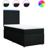 Image de vidaXL Lit boxspring avec matelas noir 100x200 cm tissu