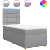 Image de vidaXL Lit boxspring avec matelas gris clair 100x200 cm Tissu