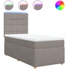Image de vidaXL Lit boxspring avec matelas Taupe 100x200 cm Tissu