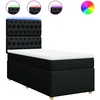 Image de vidaXL Lit boxspring avec matelas noir 100x200 cm tissu