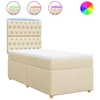 Image de vidaXL Lit boxspring avec matelas Crème 100x200 cm Tissu
