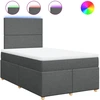 Image de vidaXL Lit boxspring avec matelas gris foncé 120x190 cm Tissu