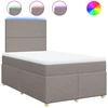 Image de vidaXL Lit Boxspring avec matelas Taupe 120x190 cm Tissu