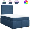 Image de vidaXL Lit boxspring avec matelas bleu 120x190 cm Tissu
