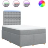 Image de vidaXL Lit boxspring avec matelas gris clair 120x190 cm Tissu
