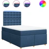 Image de vidaXL Lit boxspring avec matelas bleu 120x190 cm Tissu