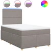 Image de vidaXL Lit Boxspring avec matelas Taupe 120x200 cm Tissu