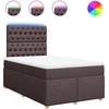 Image de vidaXL Lit boxspring avec matelas brun foncé 120x200 cm Tissu
