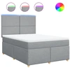 Image de vidaXL Lit boxspring avec matelas gris clair 140x190 cm Tissu