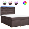 Image de vidaXL Lit boxspring avec matelas brun foncé 140x190 cm Tissu