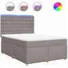 Image de vidaXL Lit boxspring avec matelas Taupe 140x190 cm Tissu