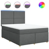 Image de vidaXL Lit boxspring avec matelas gris foncé 140x200 cm Tissu