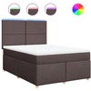 Image de vidaXL Lit boxspring avec matelas Marron foncé 140x200 cm Tissu
