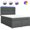 Image de vidaXL Lit boxspring avec matelas gris foncé 140x200 cm Tissu