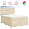 Image de vidaXL Lit boxspring avec matelas Crème 140x200 cm Tissu