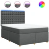 Image de vidaXL Lit boxspring avec matelas gris foncé 140x200 cm Tissu