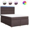Image de vidaXL Lit boxspring avec matelas Marron foncé 140x200 cm Tissu