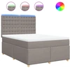 Image de vidaXL Lit boxspring avec matelas Taupe 140x200 cm Tissu