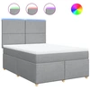 Image de vidaXL Lit boxspring avec matelas gris clair 160x200 cm Tissu