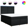 Image de vidaXL Lit boxspring avec matelas noir 160x200 cm Tissu