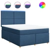 Image de vidaXL Lit boxspring avec matelas bleu 160x200 cm Tissu