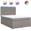 Image de vidaXL Lit boxspring avec matelas Taupe 160x200 cm Tissu