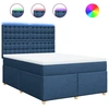 Image de vidaXL Lit boxspring avec matelas bleu 160x200 cm Tissu