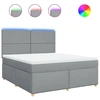 Image de vidaXL Lit boxspring avec matelas gris clair 180x200 cm Tissu