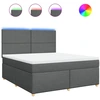 Image de vidaXL Lit boxspring avec matelas gris foncé 180x200 cm Tissu