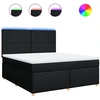 Image de vidaXL Lit boxspring avec matelas noir 180x200 cm Tissu