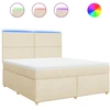 Image de vidaXL Lit boxspring avec matelas Crème 180x200 cm Tissu