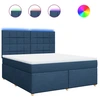 Image de vidaXL Lit boxspring avec matelas bleu 180x200 cm Tissu