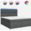 Image de vidaXL Lit boxspring avec matelas gris foncé 180x200 cm Tissu