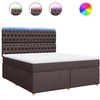 Image de vidaXL Lit boxspring avec matelas brun foncé 180x200 cm Tissu