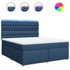 Image de vidaXL Lit boxspring avec matelas bleu 180x200 cm Tissu