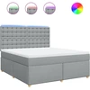 Image de vidaXL Lit boxspring avec matelas gris clair 180x200 cm Tissu