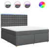 Image de vidaXL Lit boxspring avec matelas gris foncé 180x200 cm Tissu