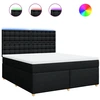 Image de vidaXL Lit boxspring avec matelas noir 180x200 cm Tissu