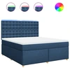 Image de vidaXL Lit boxspring avec matelas bleu 180x200 cm Tissu