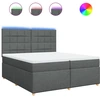 Image de vidaXL Lit boxspring avec matelas gris foncé 200x200 cm Tissu