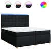 Image de vidaXL Lit boxspring avec matelas noir 200x200 cm tissu