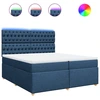 Image de vidaXL Lit boxspring avec matelas bleu 200x200 cm Tissu