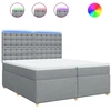 Image de vidaXL Lit boxspring avec matelas gris clair 200x200 cm Tissu